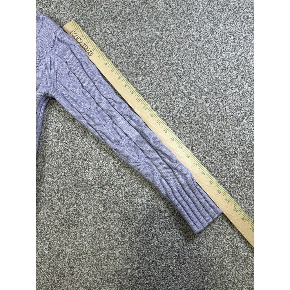 Banana Republic Sweater Womens Medium Purple Lavender Cable Knit Crew Neck - Picture 5 of 8